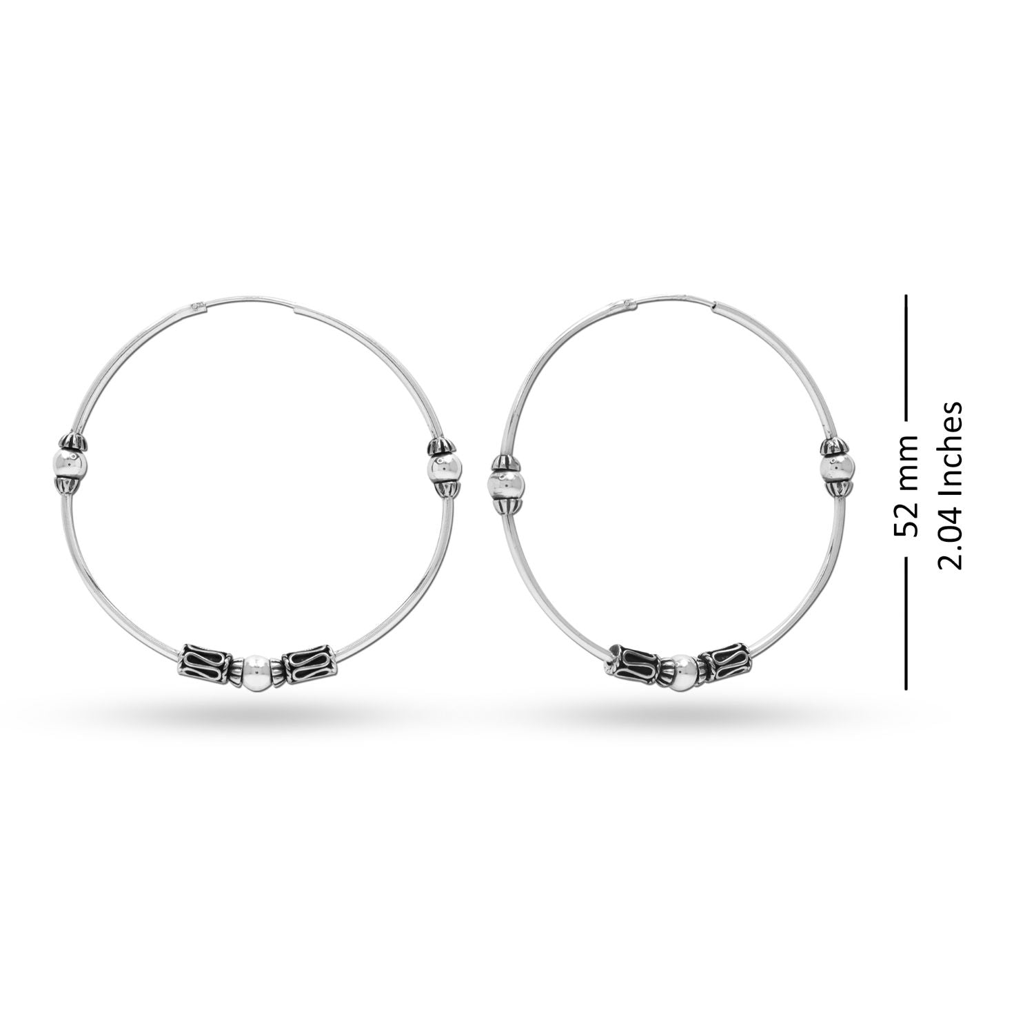925 Sterling Silver Design Hoop Earrings for Teen Women