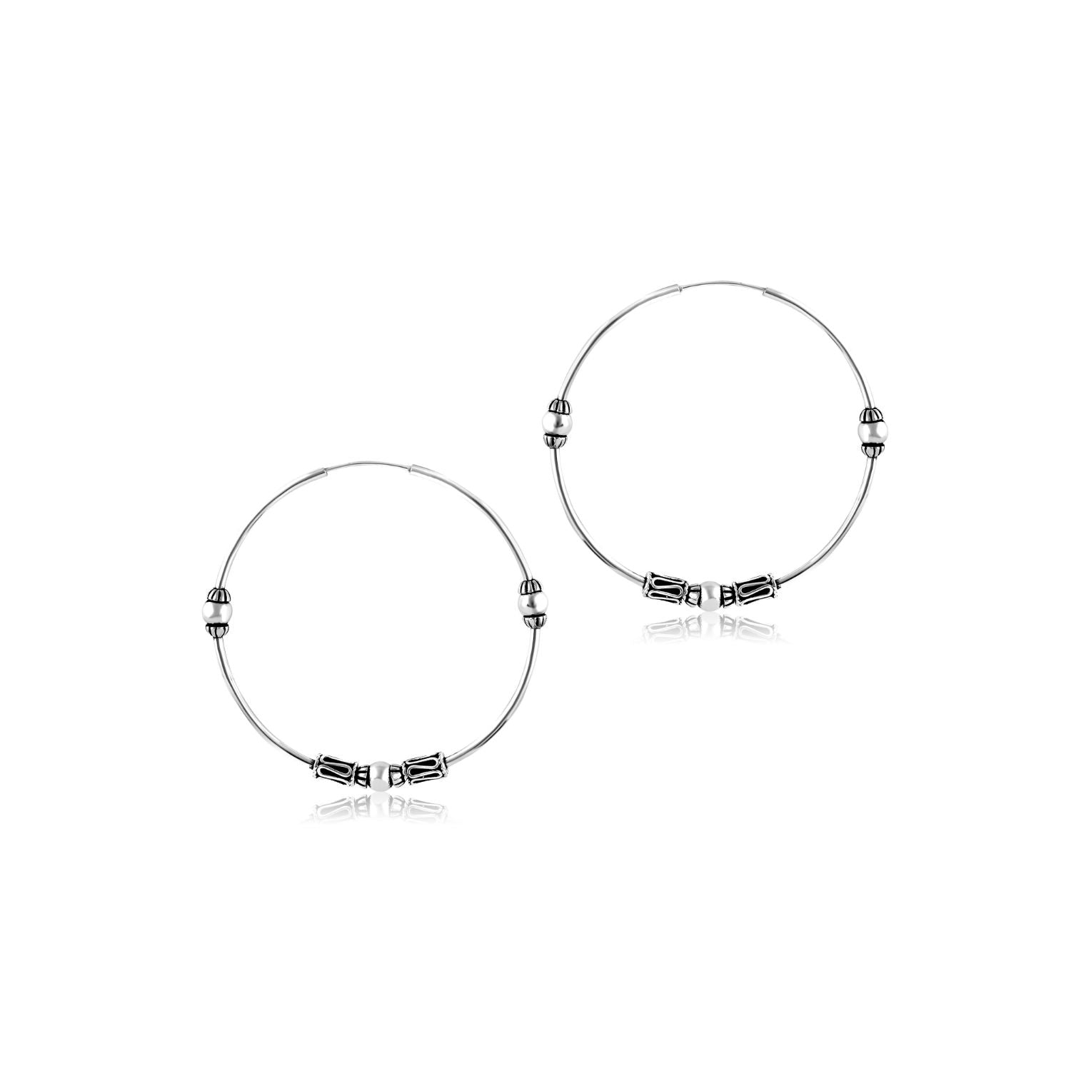925 Sterling Silver Design Hoop Earrings for Teen Women