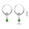 925 Sterling Silver Oxidized Zircon Bali Hoop Earrings for Women and Girls