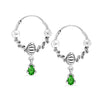 925 Sterling Silver Oxidized Zircon Bali Hoop Earrings for Women and Girls