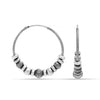 925 Sterling Silver Oxidized Bali Hoop Earrings for Women and Girls