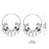 925 Sterling Silver Oxidized Peacock Polki Chandbali Hoop Earrings for Women and Girls
