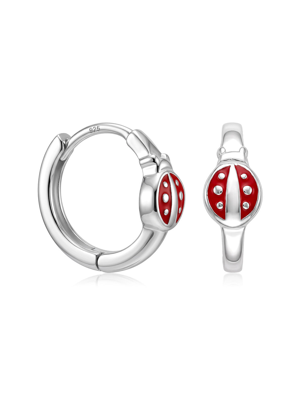 Ladybug Huggie Hoop Earrings