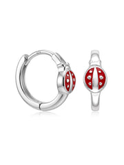 Ladybug Huggie Hoop Earrings