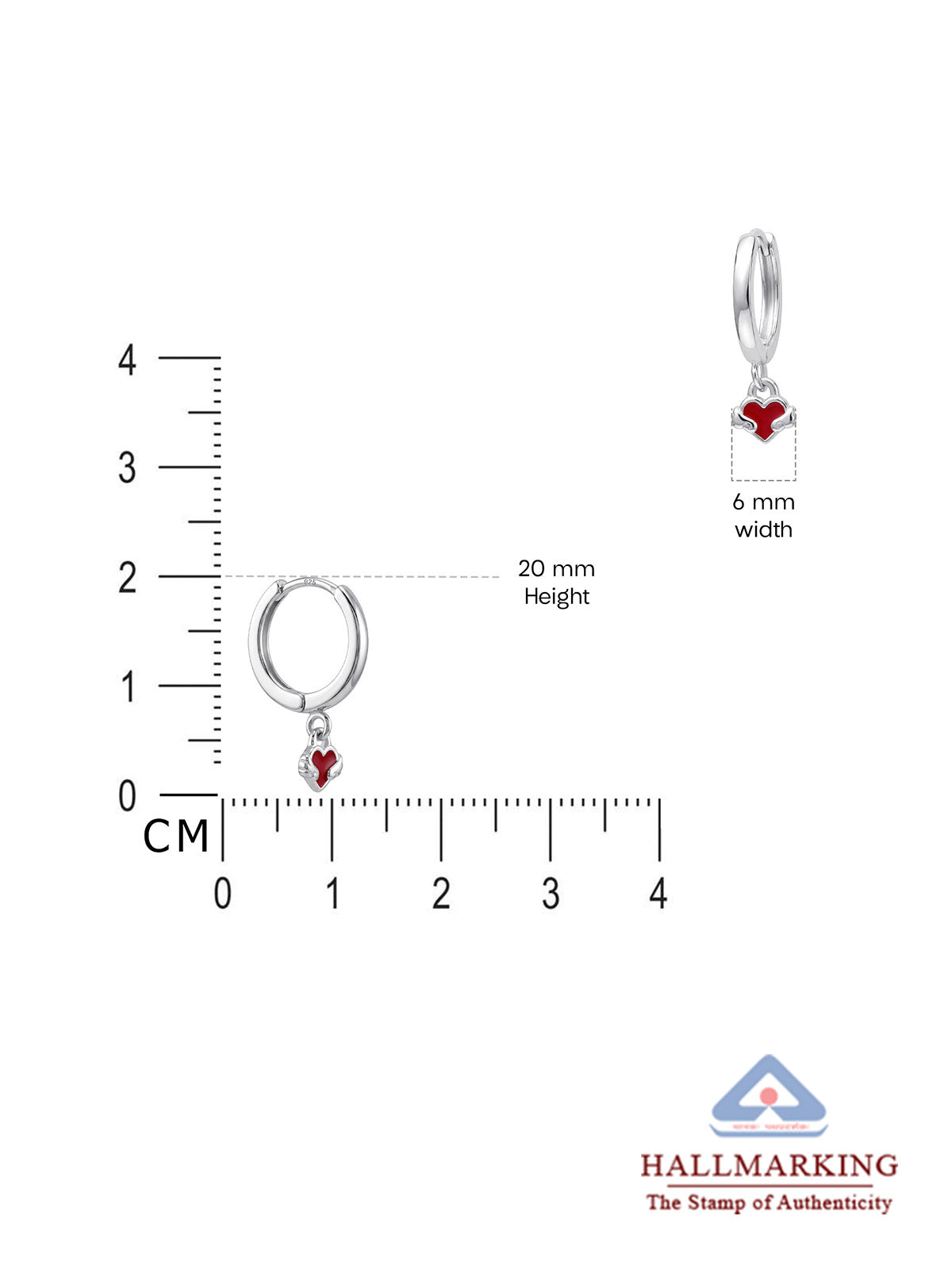 Winged Heart Huggie Earrings