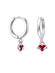 Winged Heart Huggie Earrings