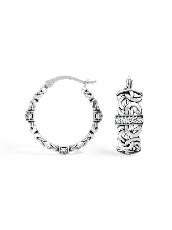 Antique CZ Round Click-Top Hoops 25mm