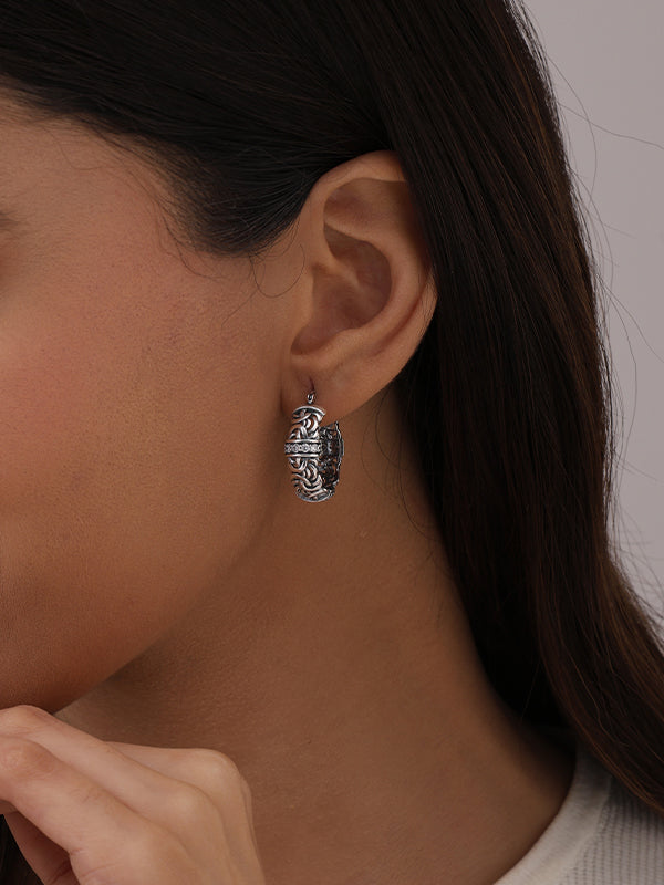 Antique CZ Round Click-Top Hoops 25mm