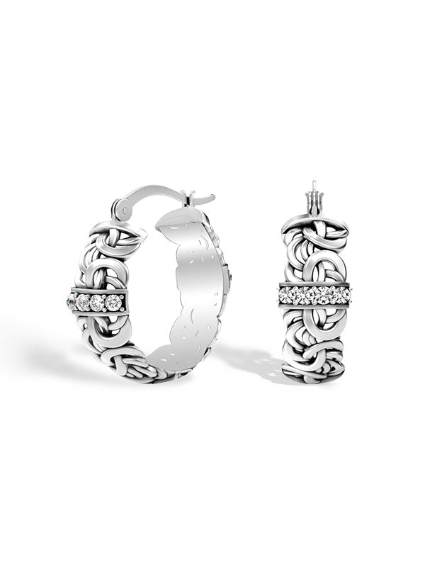 Antique CZ Round Click-Top Hoops 25mm