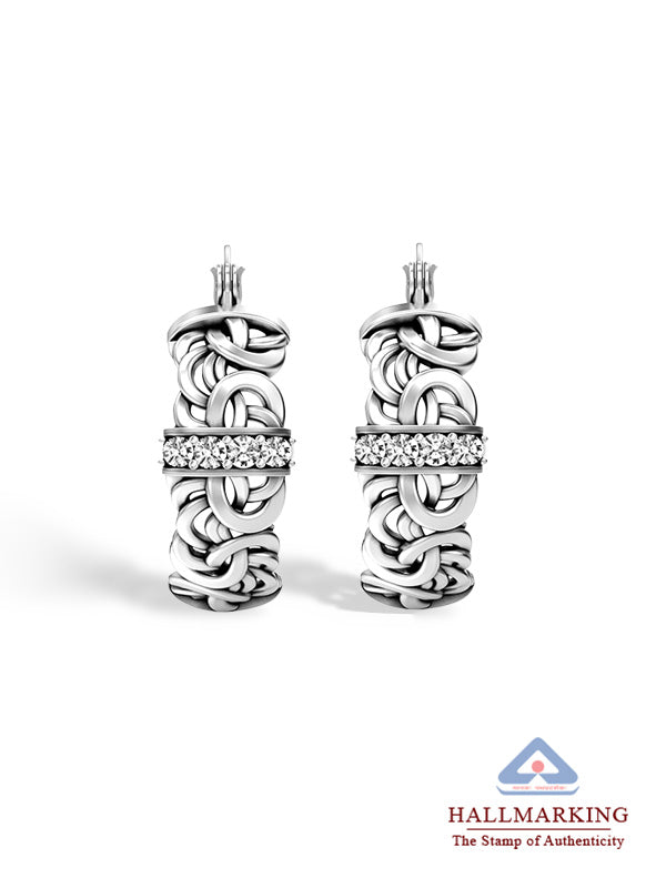 Antique CZ Round Click-Top Hoops 25mm