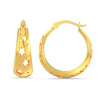 925 Sterling Silver 14K Gold-Plated Filigree Round Star-Cut Hoop Earrings for Women Teen