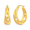 925 Sterling Silver 14K Gold-Plated Filigree Round Star-Cut Hoop Earrings for Women Teen