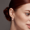 925 Sterling Silver 14K Rose-Gold Plated Filigree Star-Cut Hoop Earrings for Women Teen