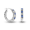 925 Sterling Silver 0.04 Carat Diamond Hoop Earrings for Teen Women (3 MM Blue Sapphire)