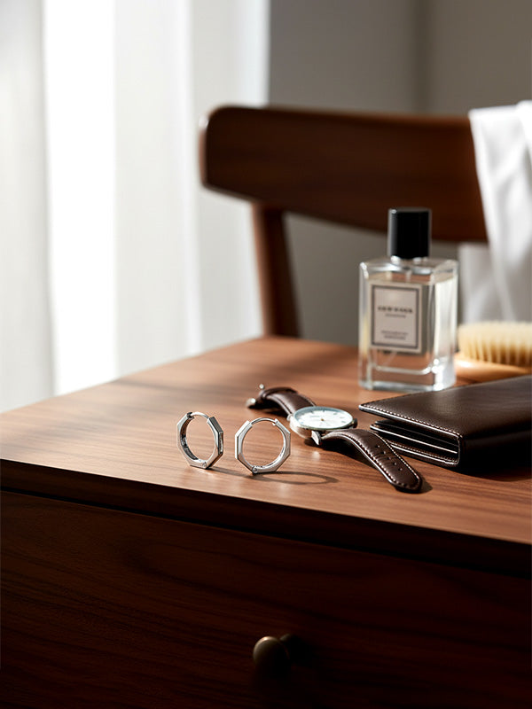 Chunky Cuff Huggie Hoops for Men