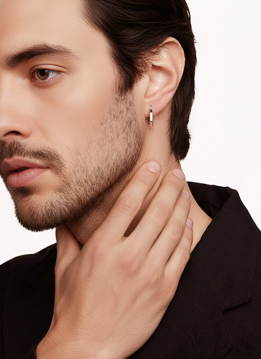 Chunky Cuff Huggie Hoops for Men