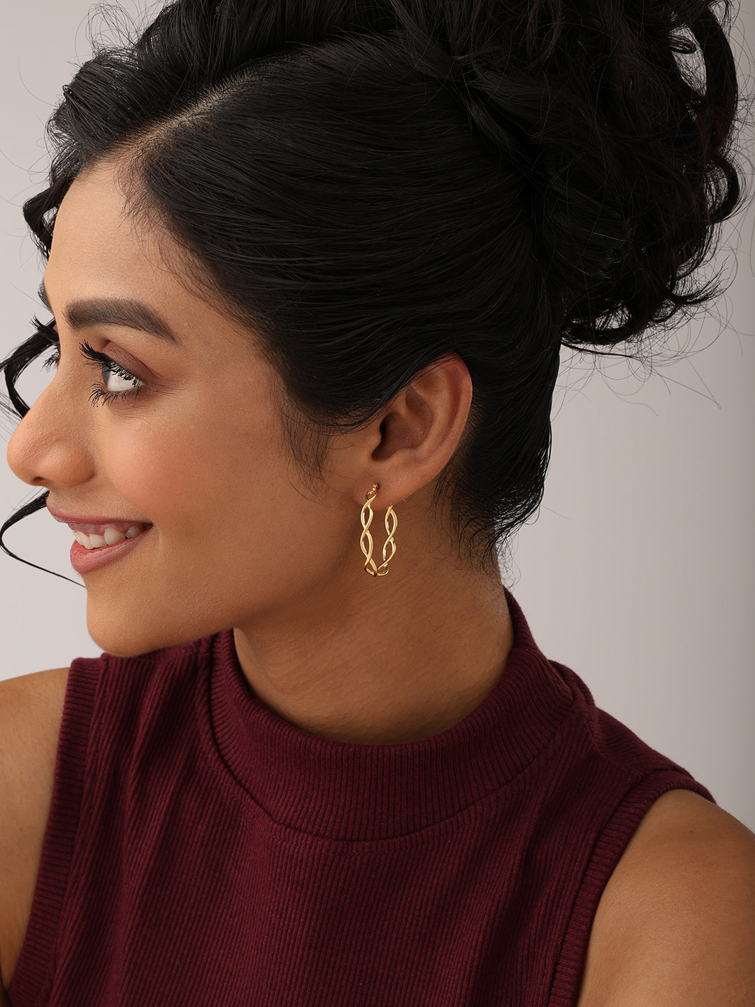 Twisted Celtic Knot Click-Top Hoops