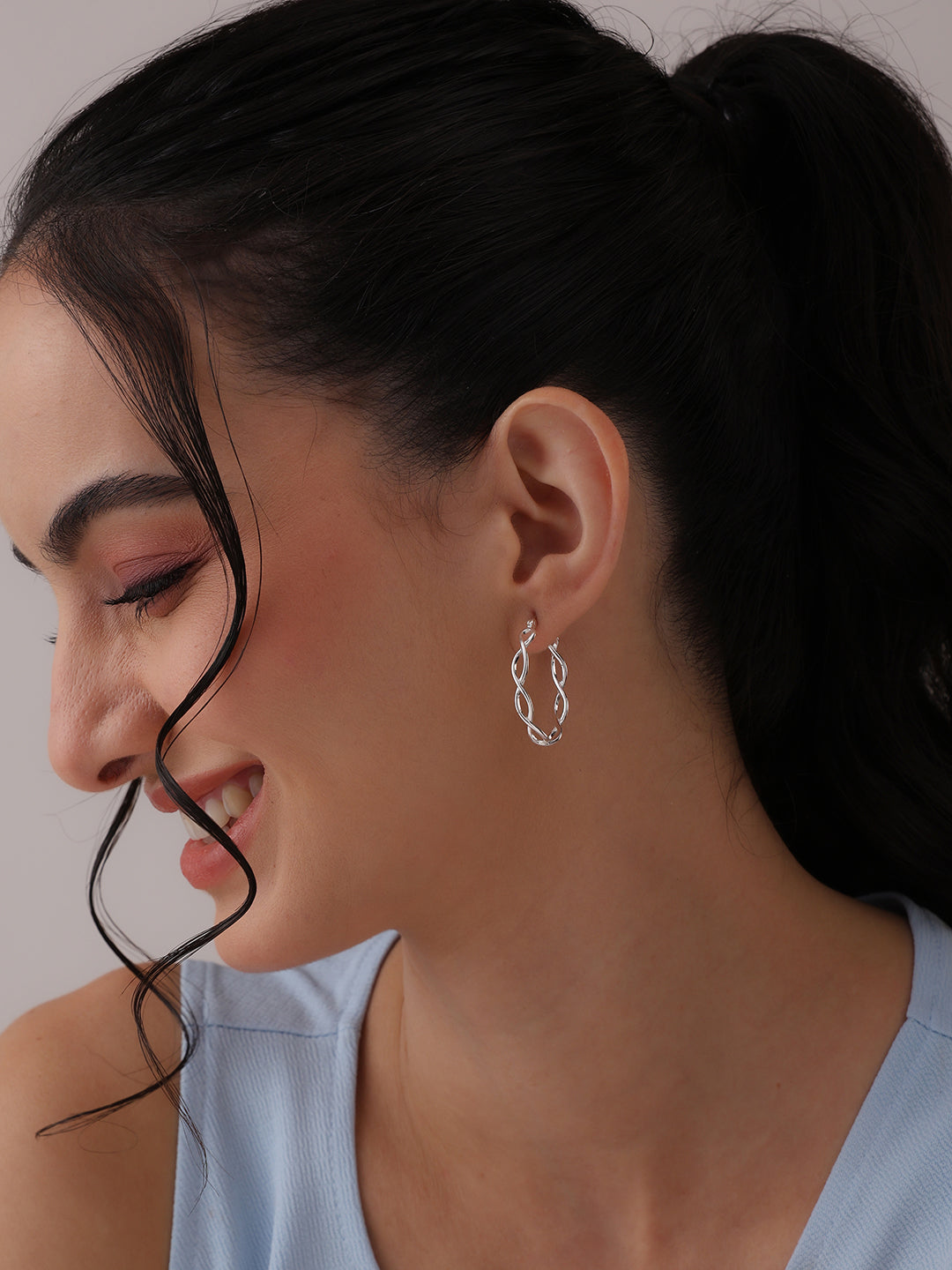 Twisted Celtic Knot Click-Top Hoops