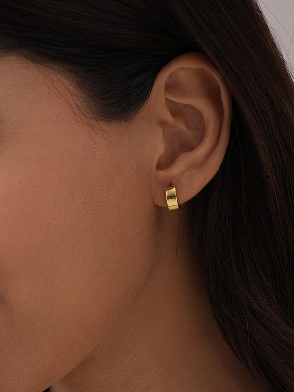 Two-Tone Reversible Huggie Hoops 11mm