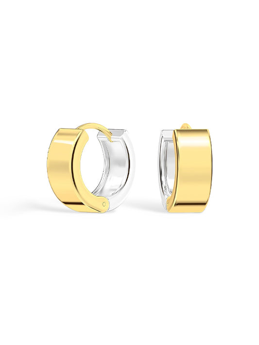 Two-Tone Reversible Huggie Hoops 11mm