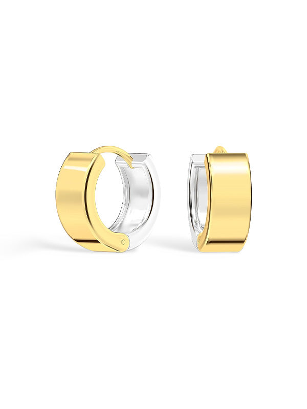 Two-Tone Reversible Huggie Hoops 11mm