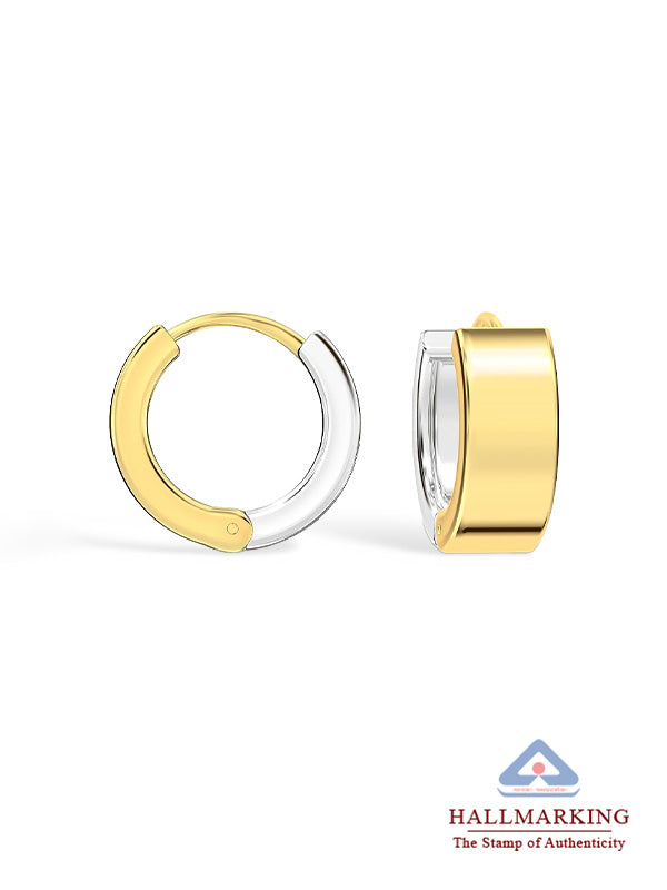 Two-Tone Reversible Huggie Hoops 11mm