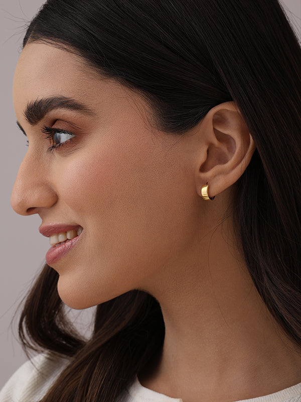 Two-Tone Reversible Huggie Hoops 11mm