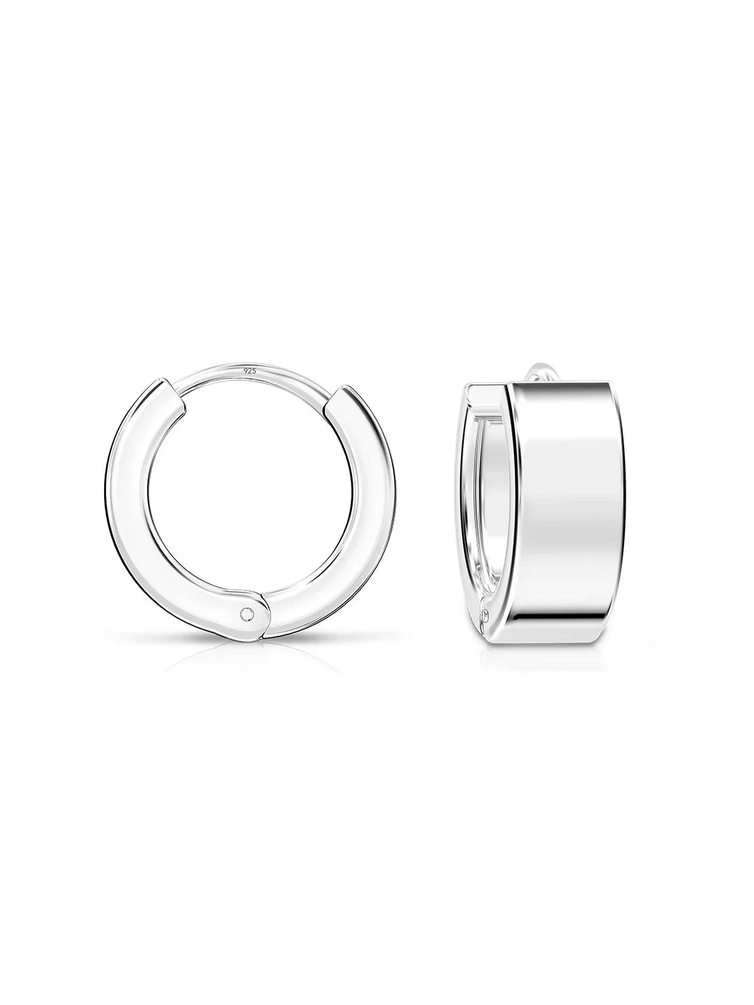 Silver Huggie Hoop Earrings