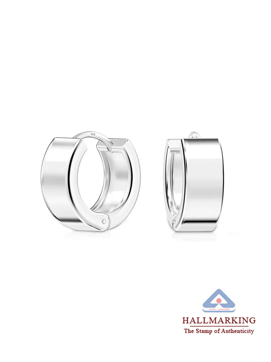 Silver Huggie Hoop Earrings