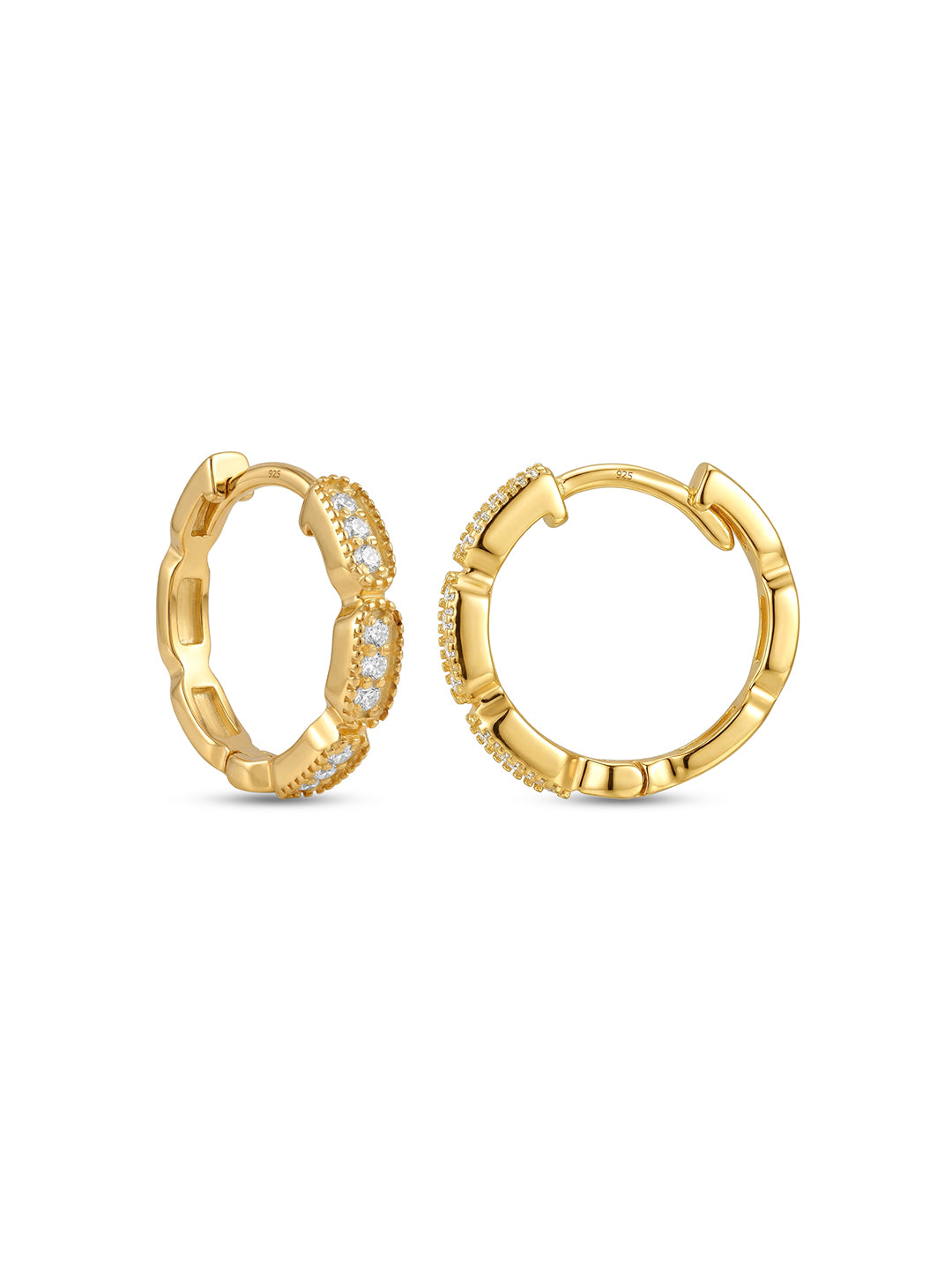 Seraphina Gold Micro Pave Huggie Hoops