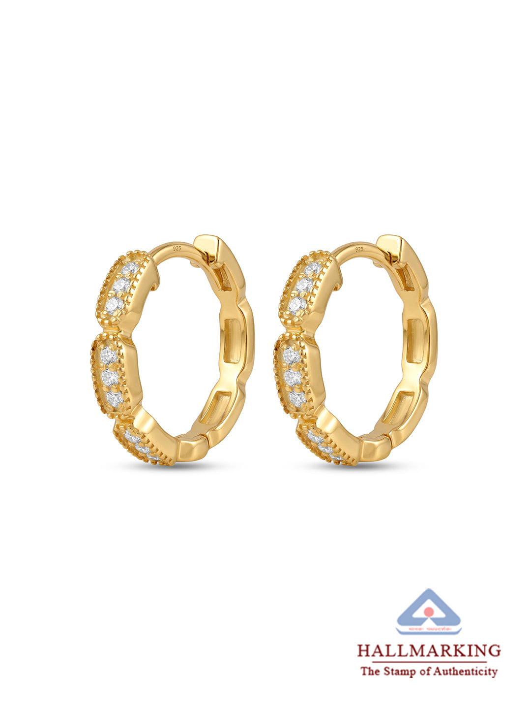Seraphina Gold Micro Pave Huggie Hoops