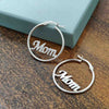 925 Sterling Silver Mom Small Round Handmade Woven Letter Click-Top Hoop Earrings for Women Teen