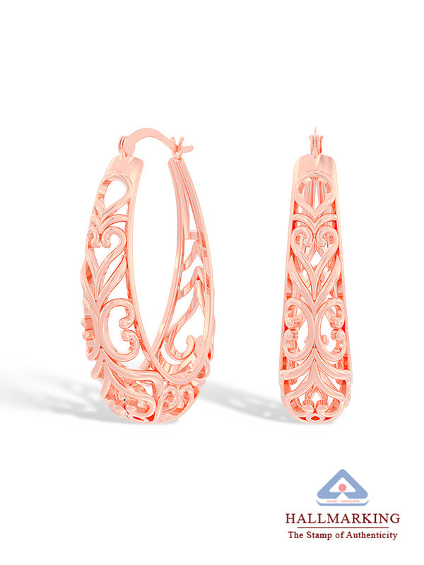 Oval Filigree Click-Top Hoops