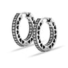925 Sterling Silver Rhodium Plated CZ Round Huggie Hoop Earrings for Women Teen