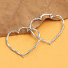925 Sterling Silver Rhodium-Plated Heart Bamboo Hoop Earrings for Women Teen