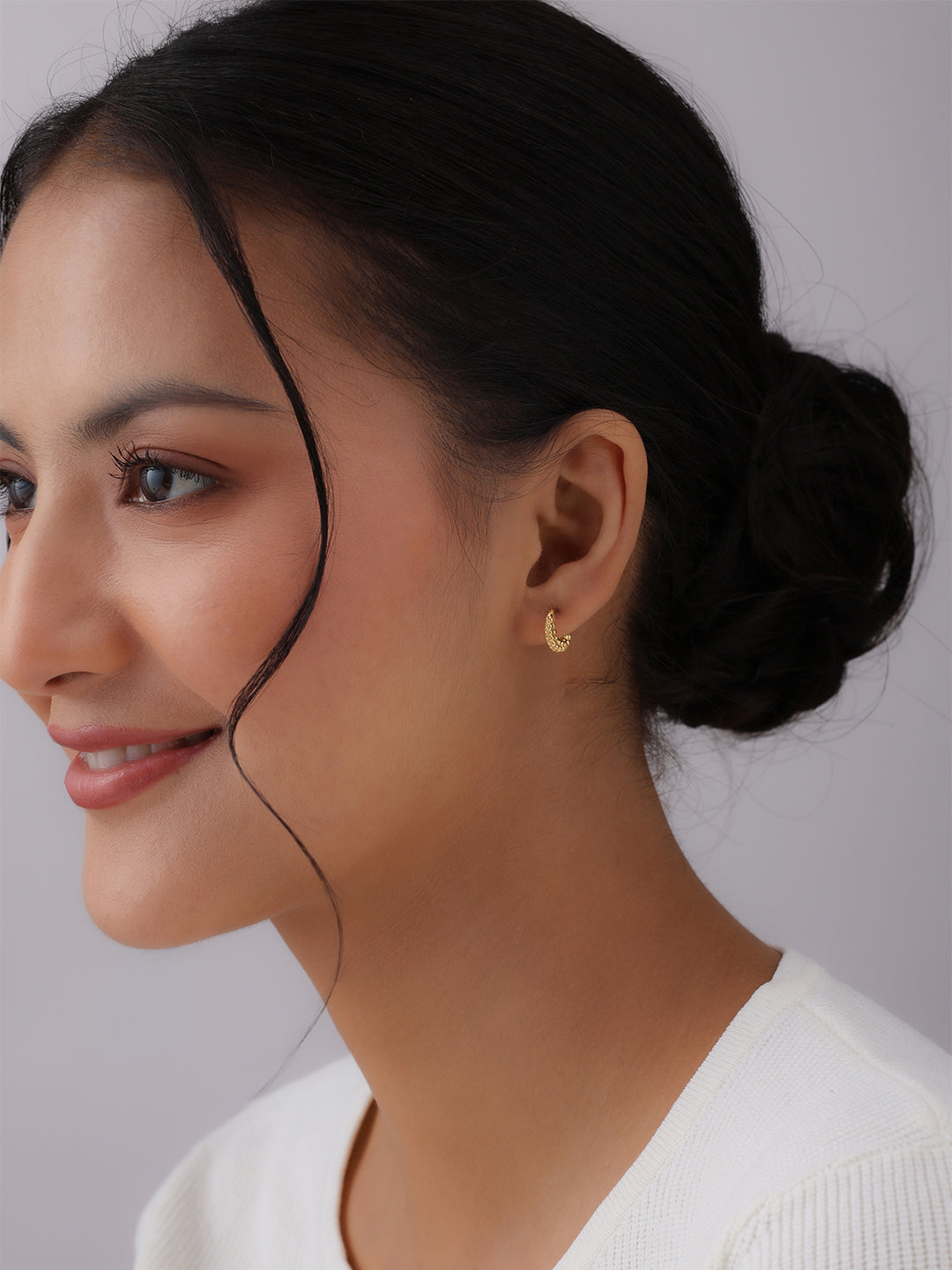 Gold Huggie Hoop Earrings