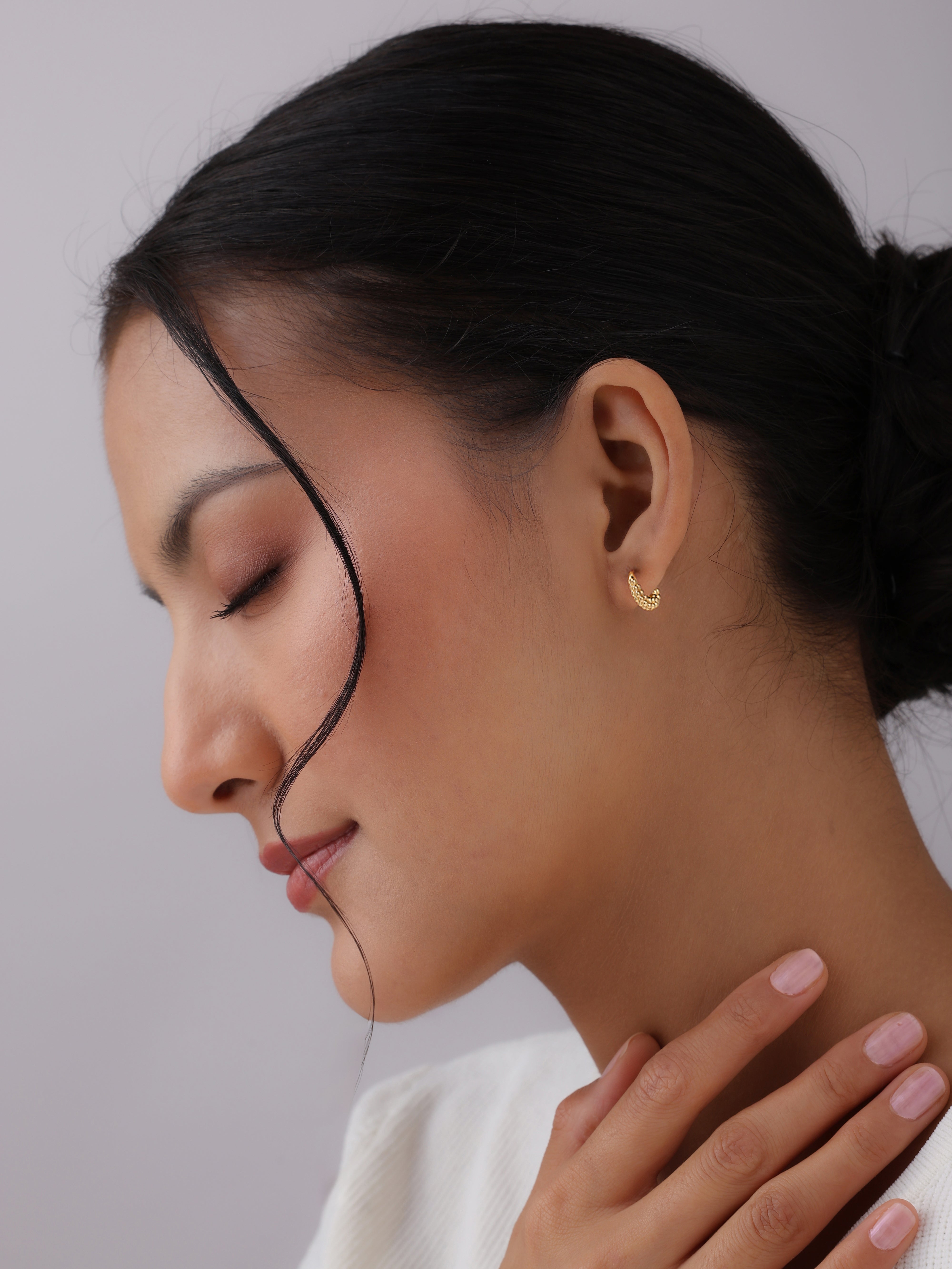 Gold Huggie Hoop Earrings
