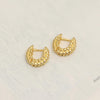 925 Sterling Silver 18K Gold-Plated Caviar Beaded Huggie Hoop Earrings for Women Teen