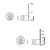 925 Sterling Silver Cubic Zirconia Small Round Pave Chunky Huggie Hoop Earrings for Women Teen