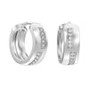 925 Sterling Silver Cubic Zirconia Small Round Pave Chunky Huggie Hoop Earrings for Women Teen