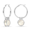 925 Sterling Silver Pearl Hoop Earrings for Women