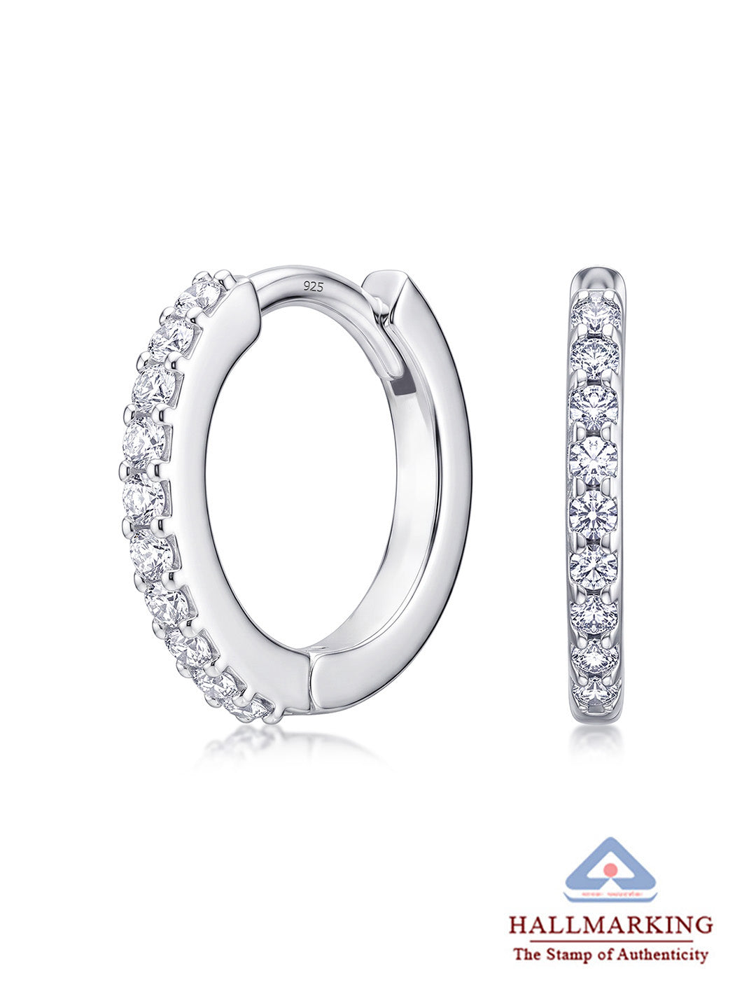Aria CZ Mini Chunky Women's Huggie Earrings