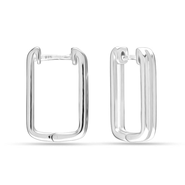 925 Sterling Silver Classic Huggie Hoop Earrings for Men