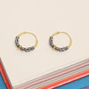 925 Sterling Silver Two-Tone Beaded Bohemian Bali Tribal Endless Hoop Earring for Teen Women 15mm