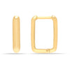 925 Sterling Silver 18K Gold-Plated Plain Ovate Huggies Hoop Earrings for Women Teen