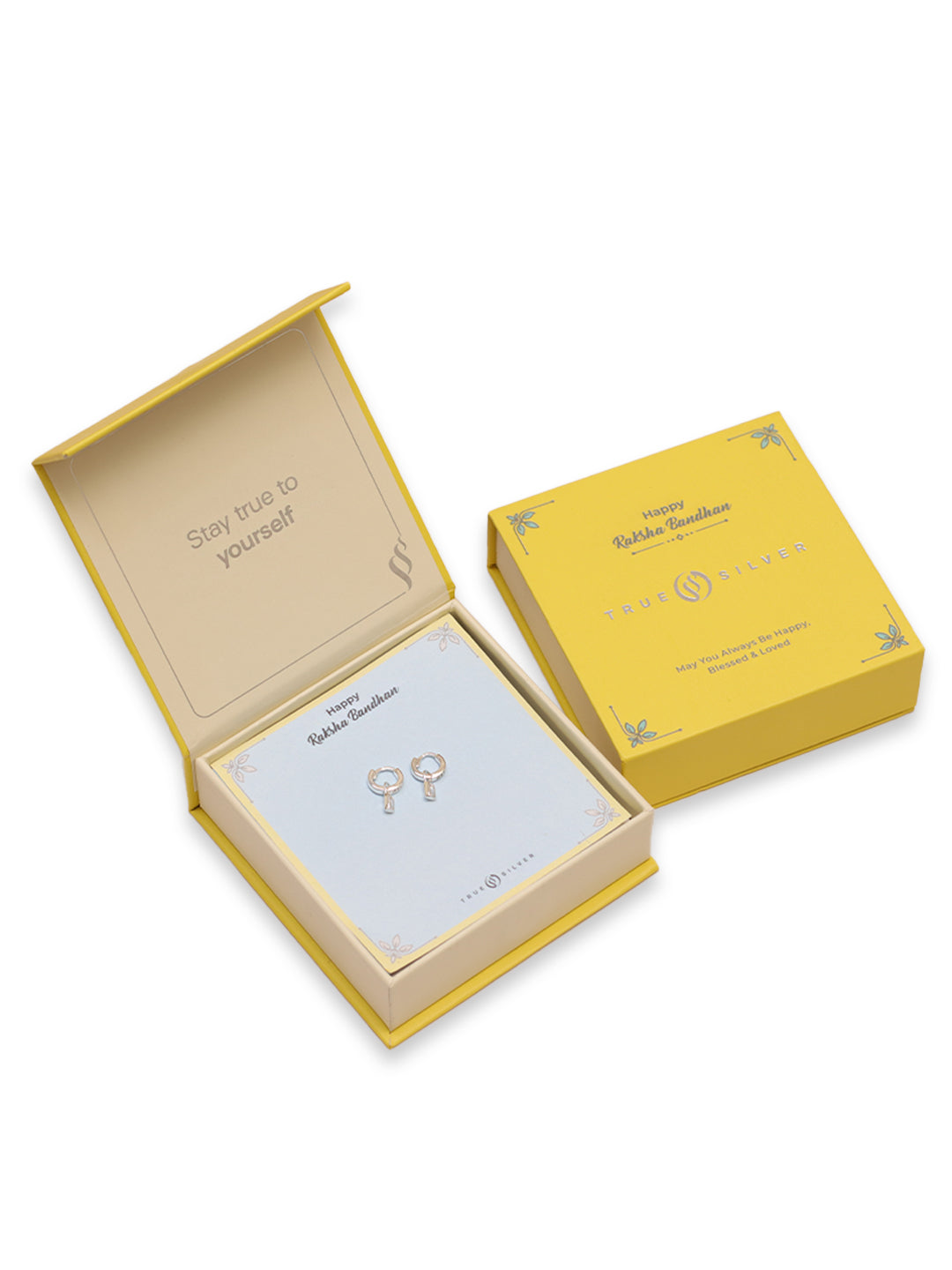 Crystal Baguette Charm Huggie Hoops - Gift For Sister