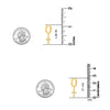 925 Sterling Silver 18K Gold-Plated Cross Post Drop/Dangle Huggie Earrings for Women Teen