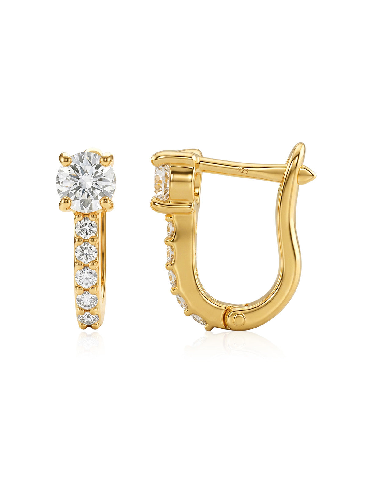 Gold Huggie Drop Earrings