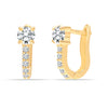 925 Sterling Silver 18K Gold-Plated Post Cubic Zirconia Huggie Hoop Earrings for Women Teen