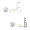 925 Sterling Silver 18K Gold-Plated Post Cubic Zirconia Huggie Hoop Earrings for Women Teen